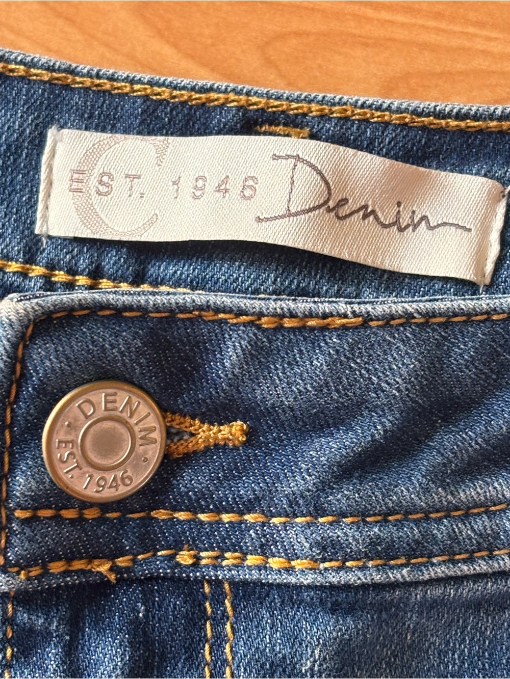 EST 1946 Denim Ruffle Hem Denim Jeans - Blue - Picture 3 of 9